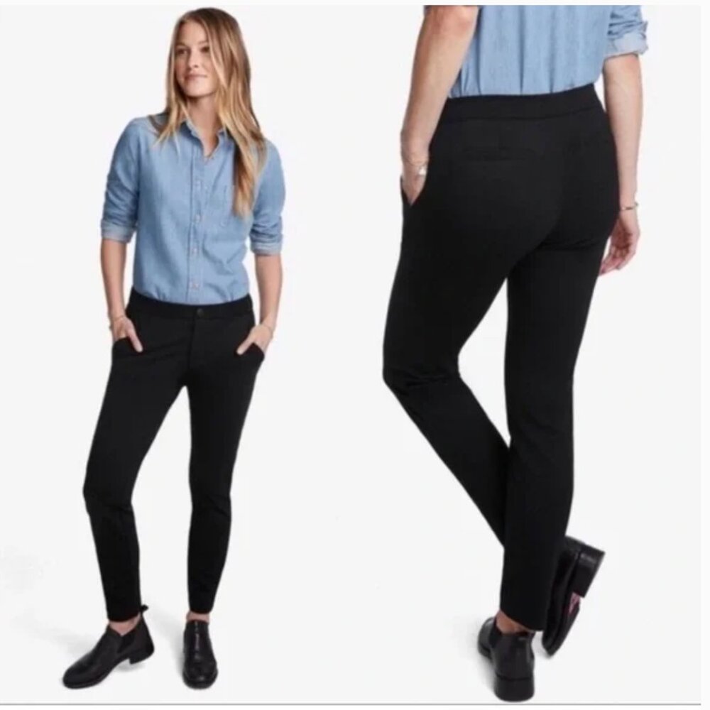 American Giant‎ Cigarette Straight Leg Trouser Pant Ponte Stretch Knit Black 10
